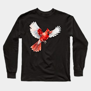 Northern Cardinal Flying Long Sleeve T-Shirt